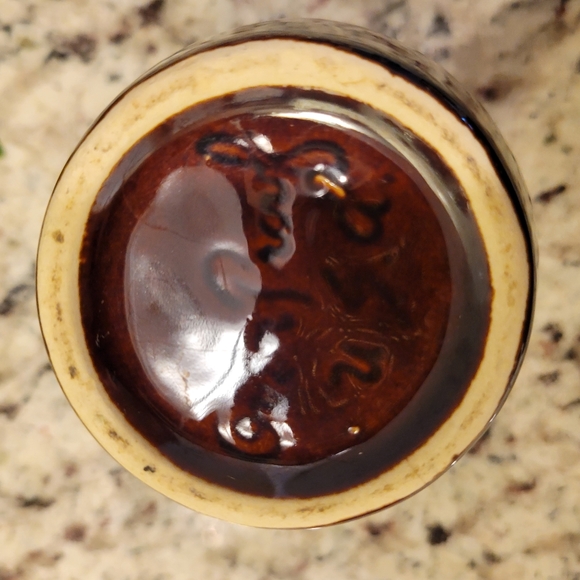 Vintage Brown Drip Glaze Oven Proof USA Pottery Small Pitcher Chip on Handle - Picture 6 of 8